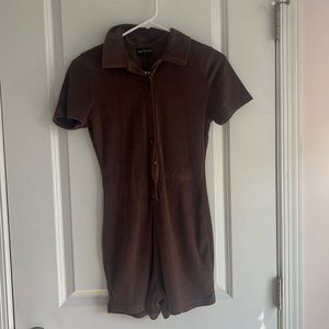 White fox brown jumpsuit